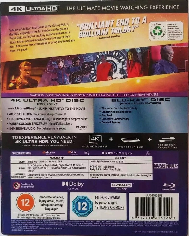 Guardians of the Galaxy: Vol. 3 4K (2023)(UK)