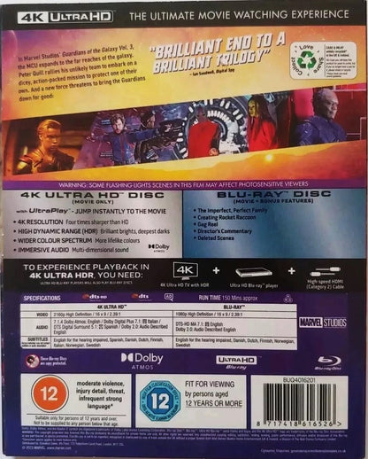 Guardians of the Galaxy: Vol. 3 4K (2023)(UK)