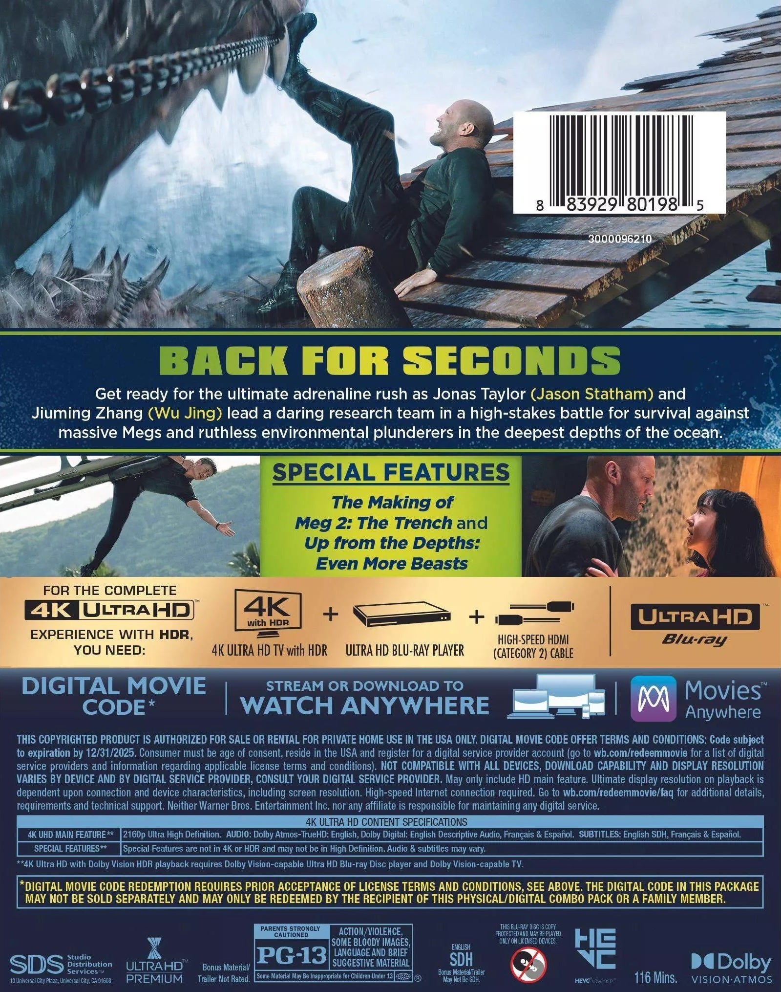 Meg 2: The Trench [DVD] [2023] - Blu-ray Best