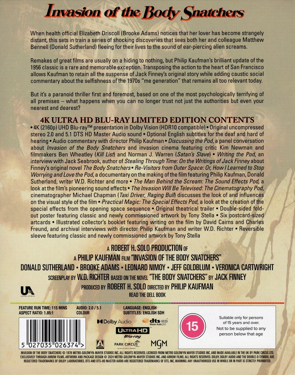 Invasion of the Body Snatchers 4K: Limited Edition (1978)(UK)