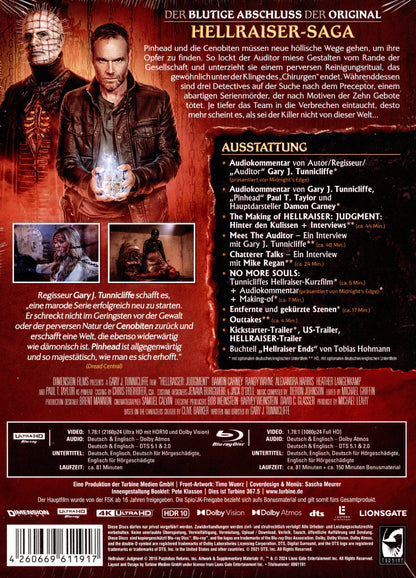 Hellraiser: Judgment 4K DigiBook - Cover A (Germany)