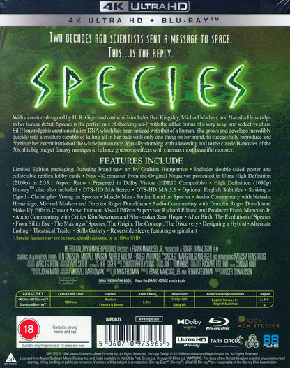 Species 4K: Limited Edition (1995)(UK)