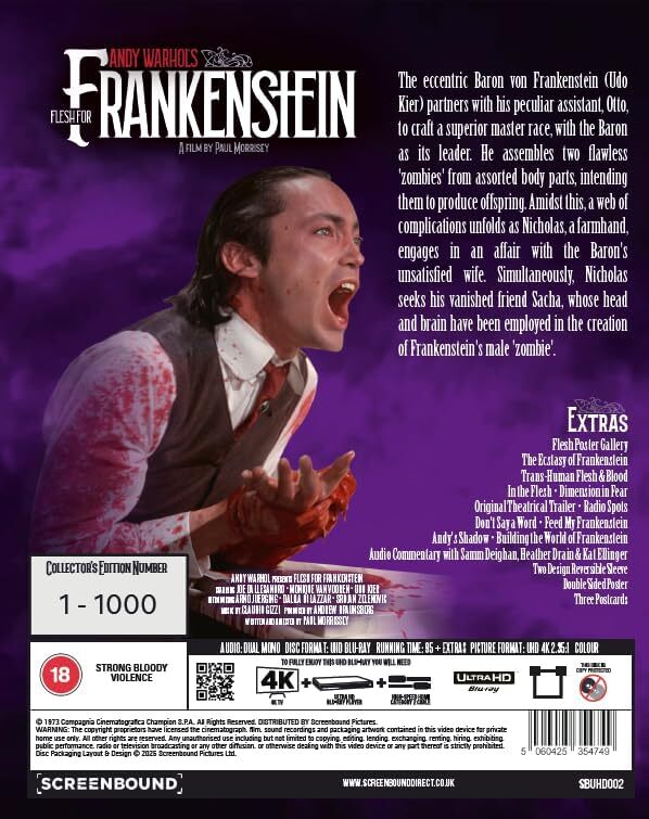 Flesh for Frankenstein 4K: Limited Edition (UK)