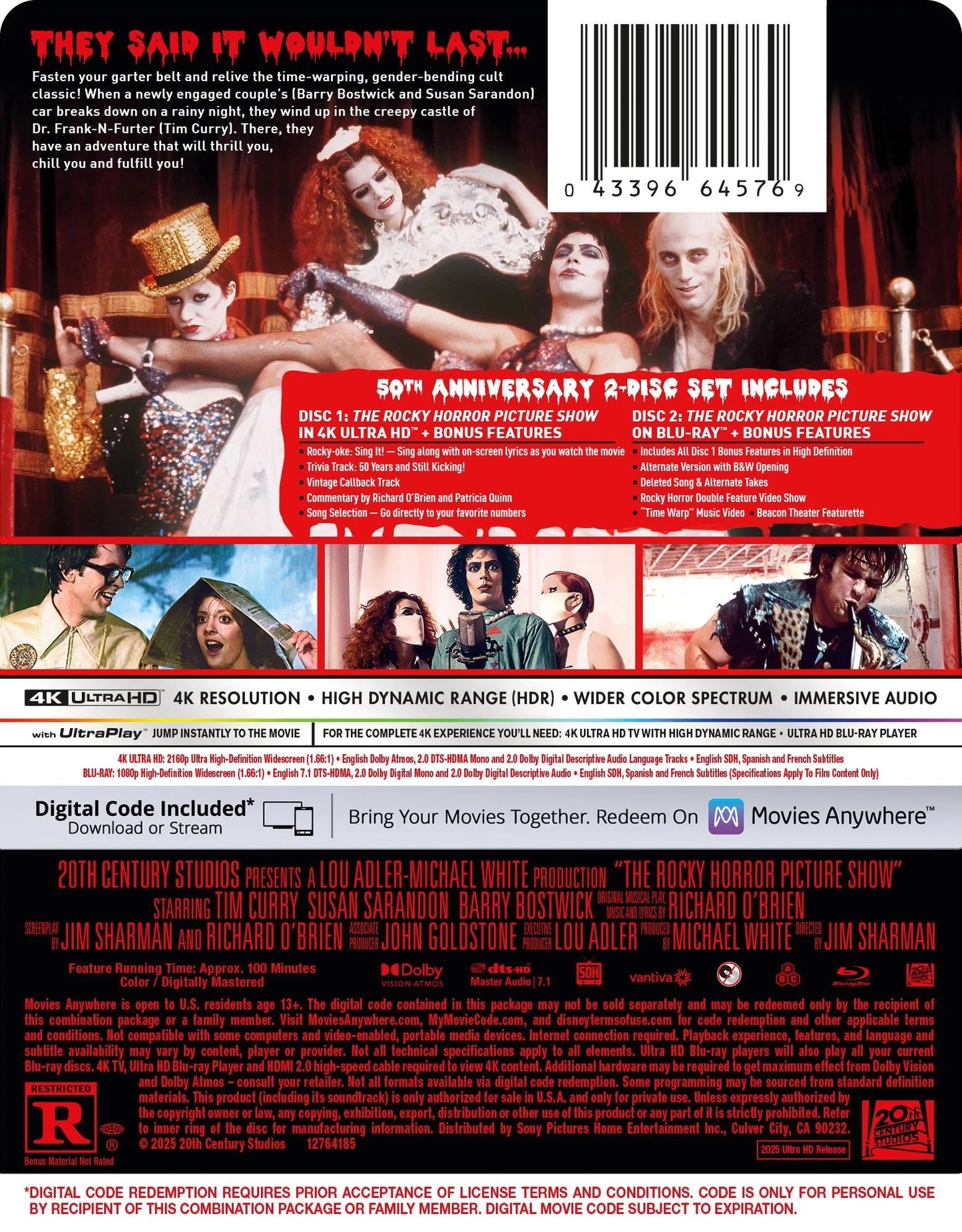 The Rocky Horror Picture Show 4K SteelBook: 50th Anniversary Edition