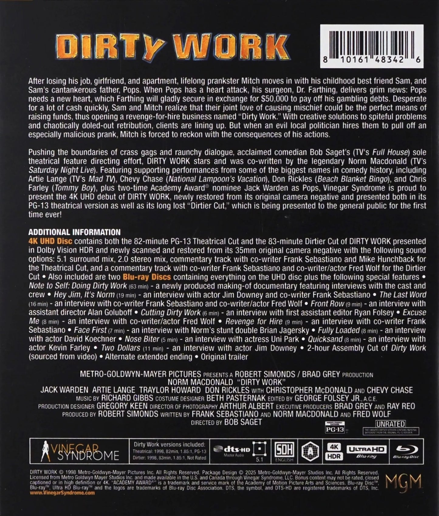 Dirty Work 4K: Limited Edition (1998)(VS-504)(Exclusive)*