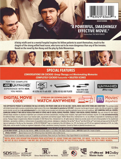 One Flew Over the Cuckoo's Nest 4K SteelBook