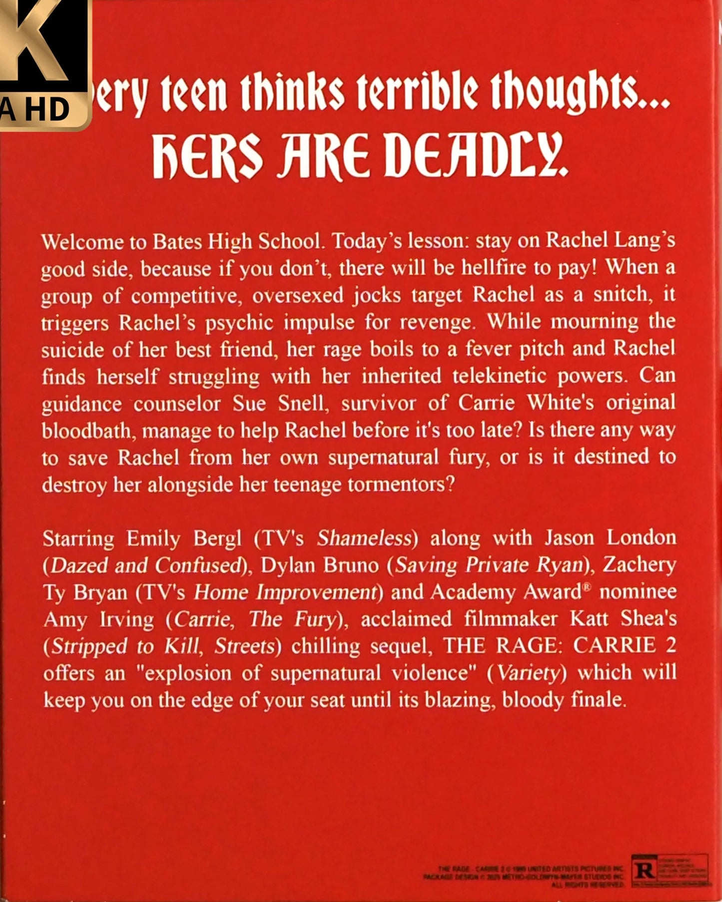 The Rage: Carrie 2 4K - Limited Edition (1999)(VS-505)(Exclusive)*