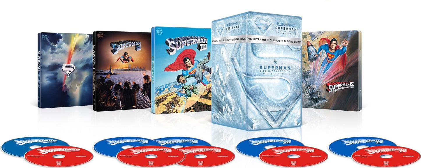 Superman I-IV 5-Film 4K SteelBook Collection (1978-2006)(Re-release)