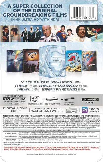 Superman I-IV 5-Film 4K SteelBook Collection (1978-2006)(Re-release)