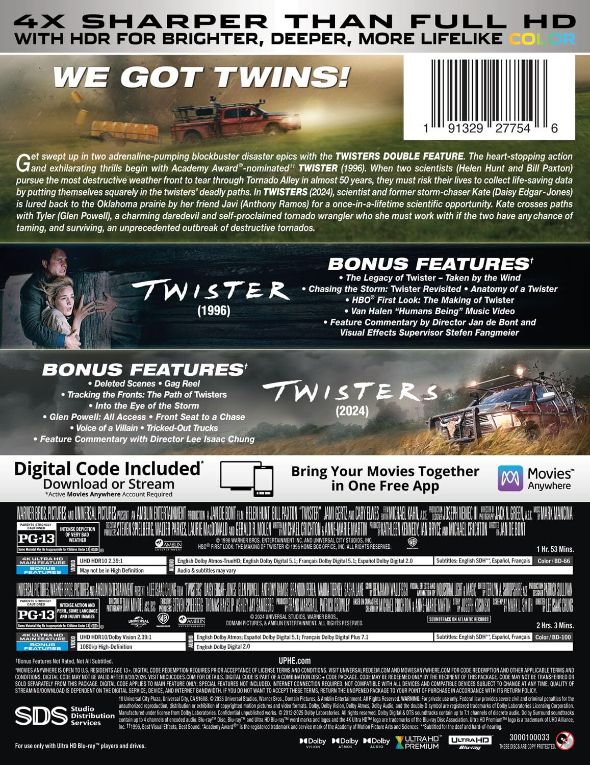 Twisters Double Feature 4K SteelBook (1996-2024)