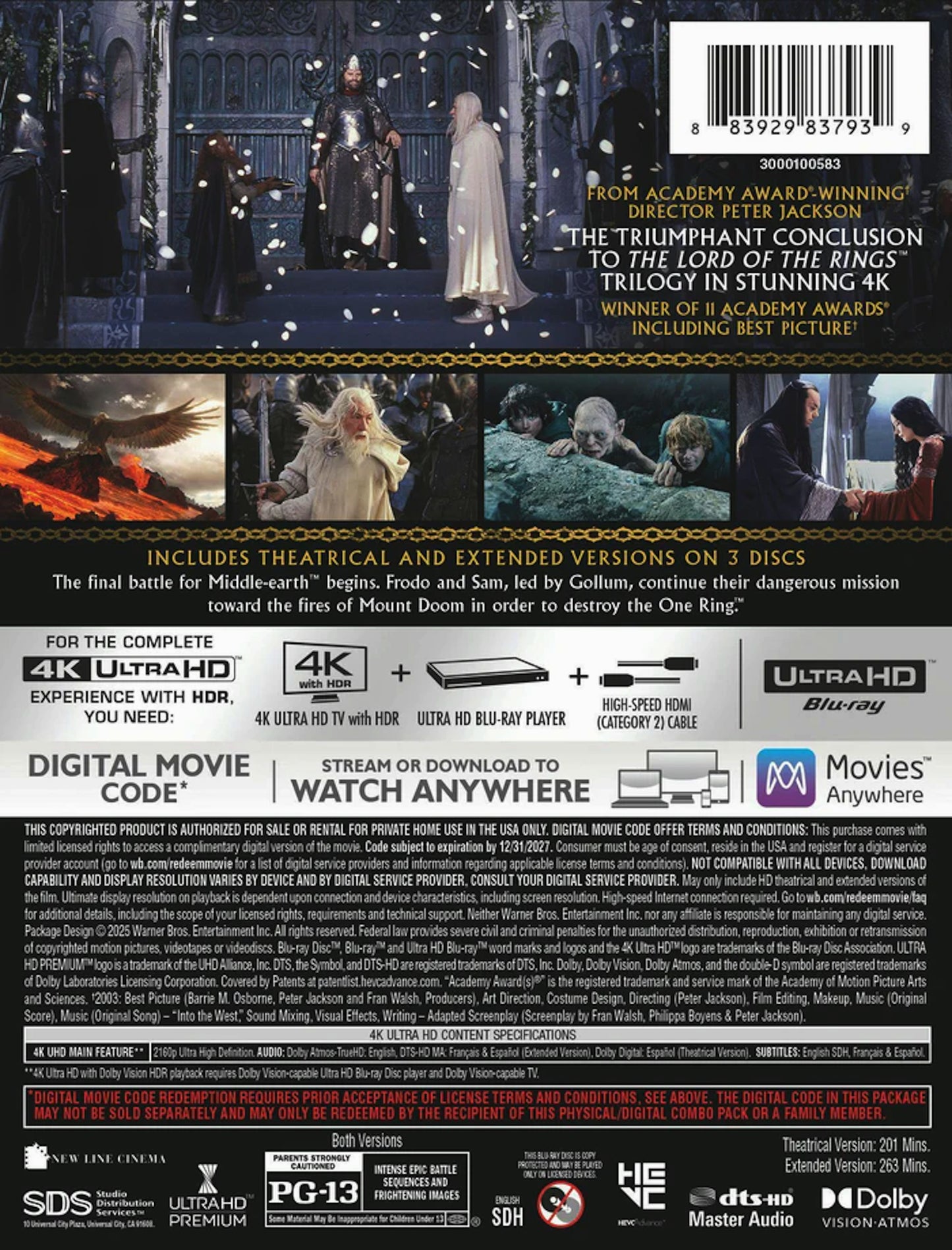 The Lord of the Rings: The Return of the King 4K SteelBook - Extended Edition