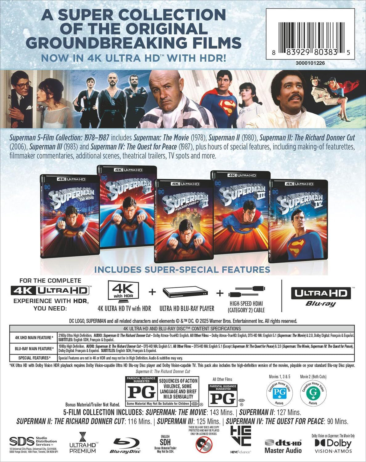 Superman I-IV 5-Film 4K Collection (1978-2006)(Re-release)