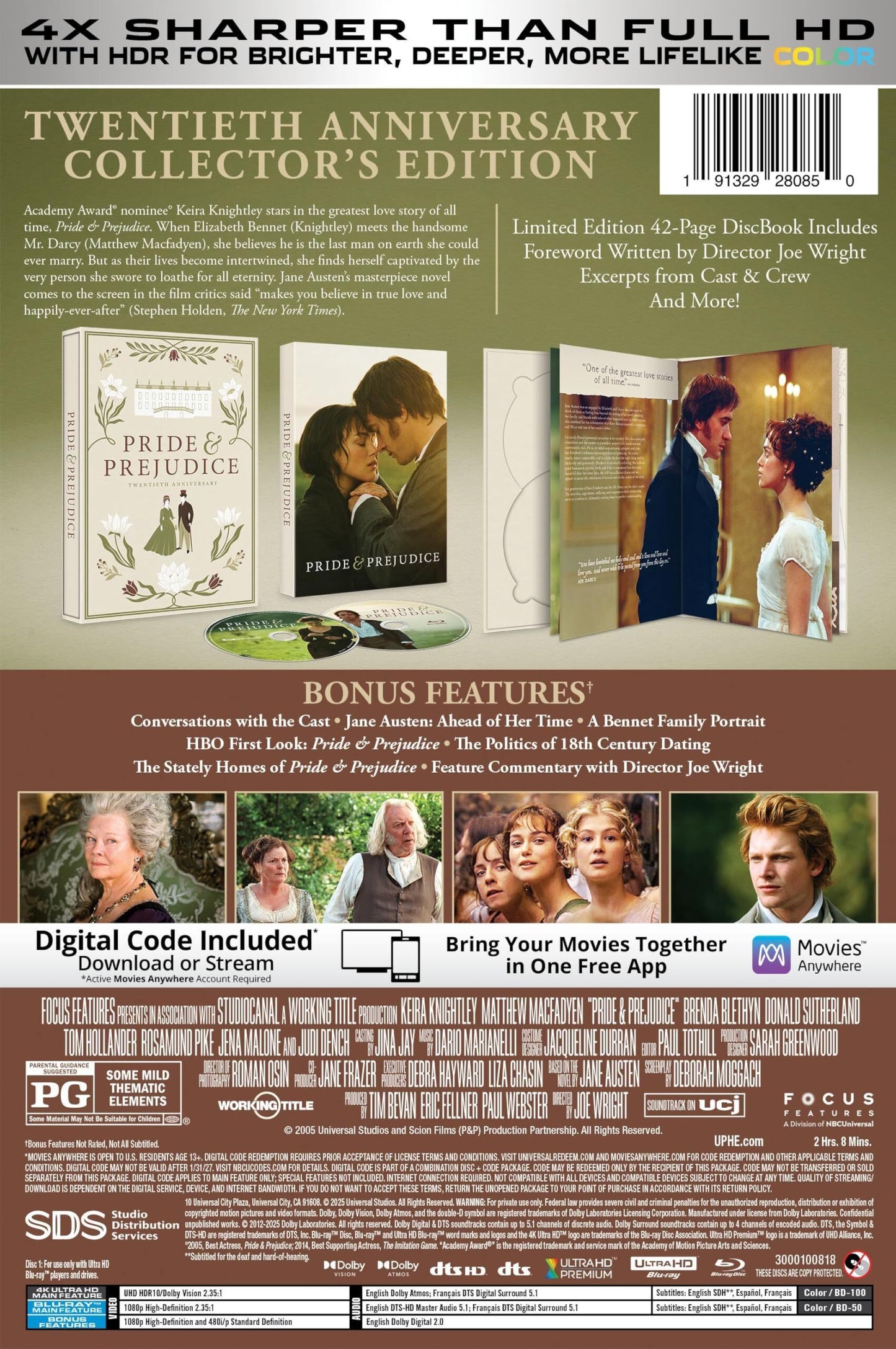 Pride and Prejudice 4K DigiBook: 20th Anniversary Collector's Edition (2005)