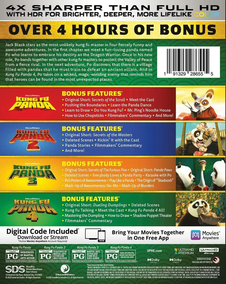 Kung Fu Panda 4K 4-Movie Collection