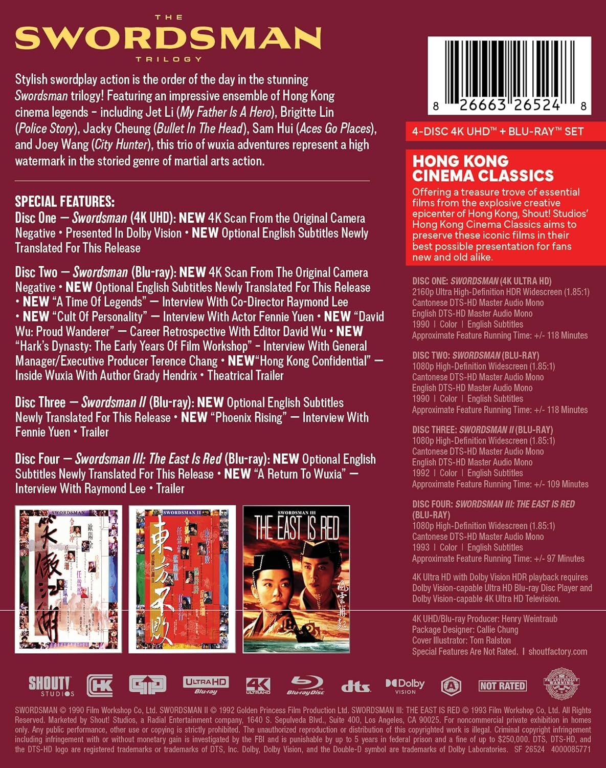 The Swordsman Trilogy 4K: Hong Kong Cinema Classics