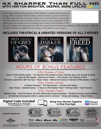 Fifty Shades 3-Movie Collection 4K: Unrated