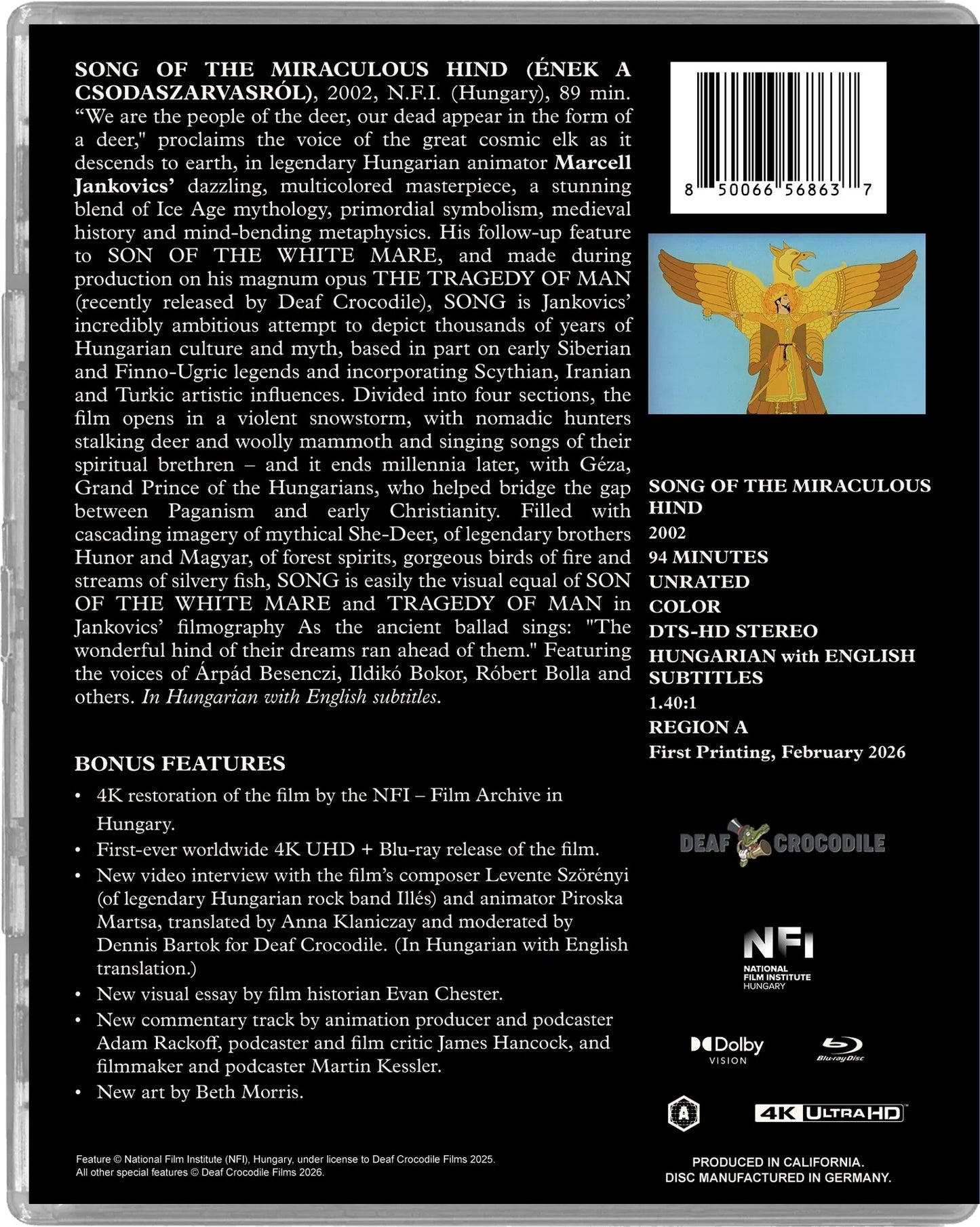 Song of the Miraculous Hind 4K: Deluxe Limited Edition (DC-51)(Exclusive)*