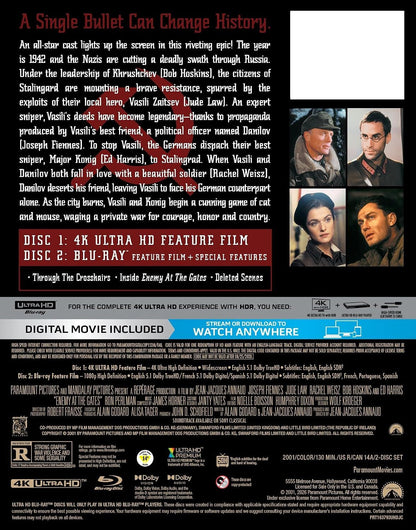 [Pre-Order] Enemy at the Gates 4K SteelBook: 25th Anniversary Edition