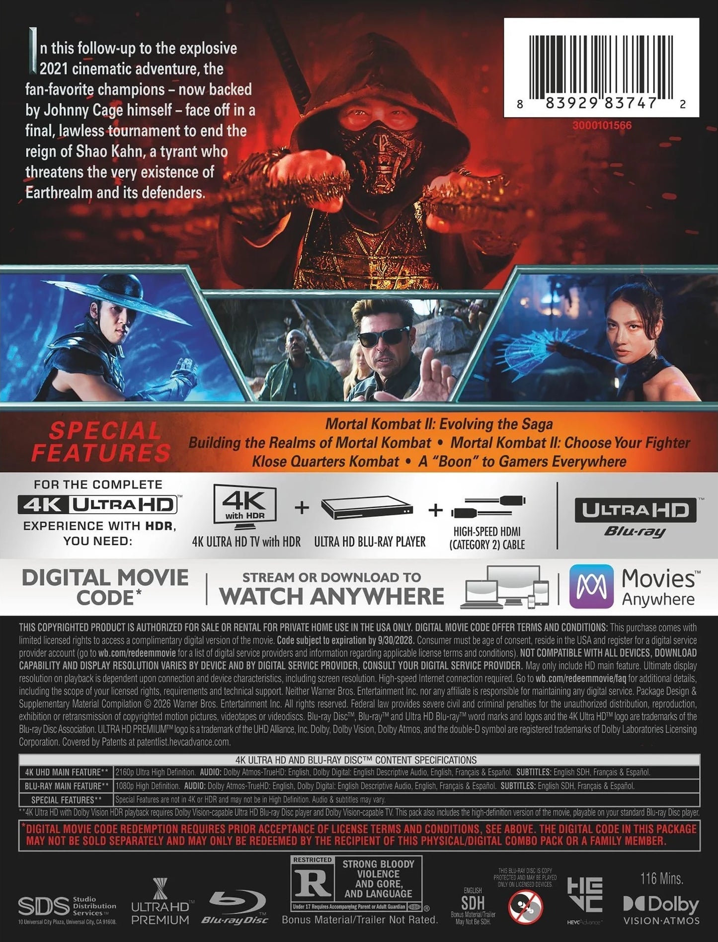 Mortal Kombat II 4K SteelBook (2026)(Exclusive)
