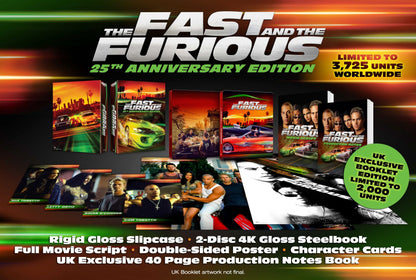 [Pre-Order] The Fast and the Furious 4K Full Slip SteelBook: 25th Anniversary Edition (2001)(UK)