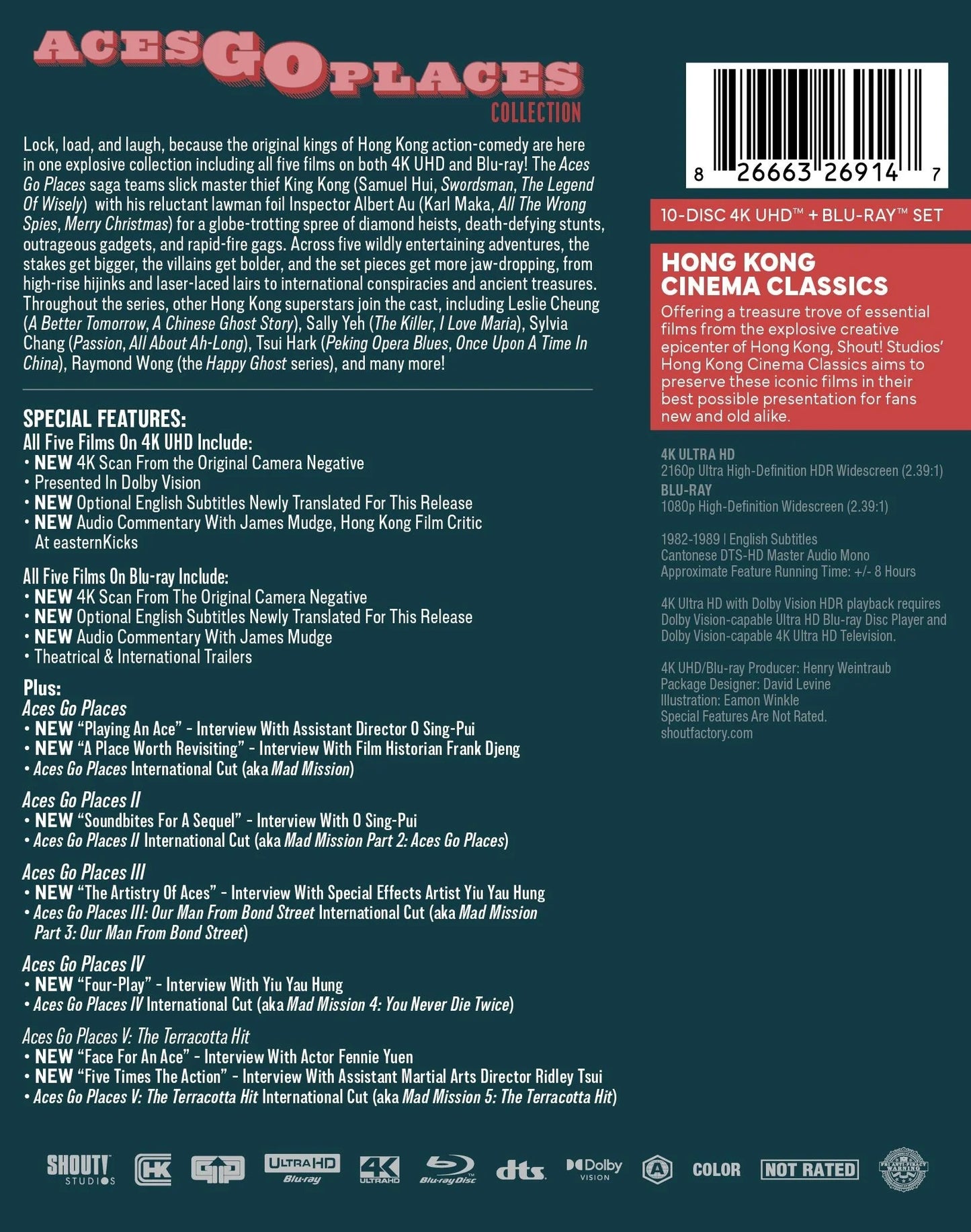 [Pre-Order] Aces Go Places Collection 4K: Hong Kong Cinema Classics #37-41
