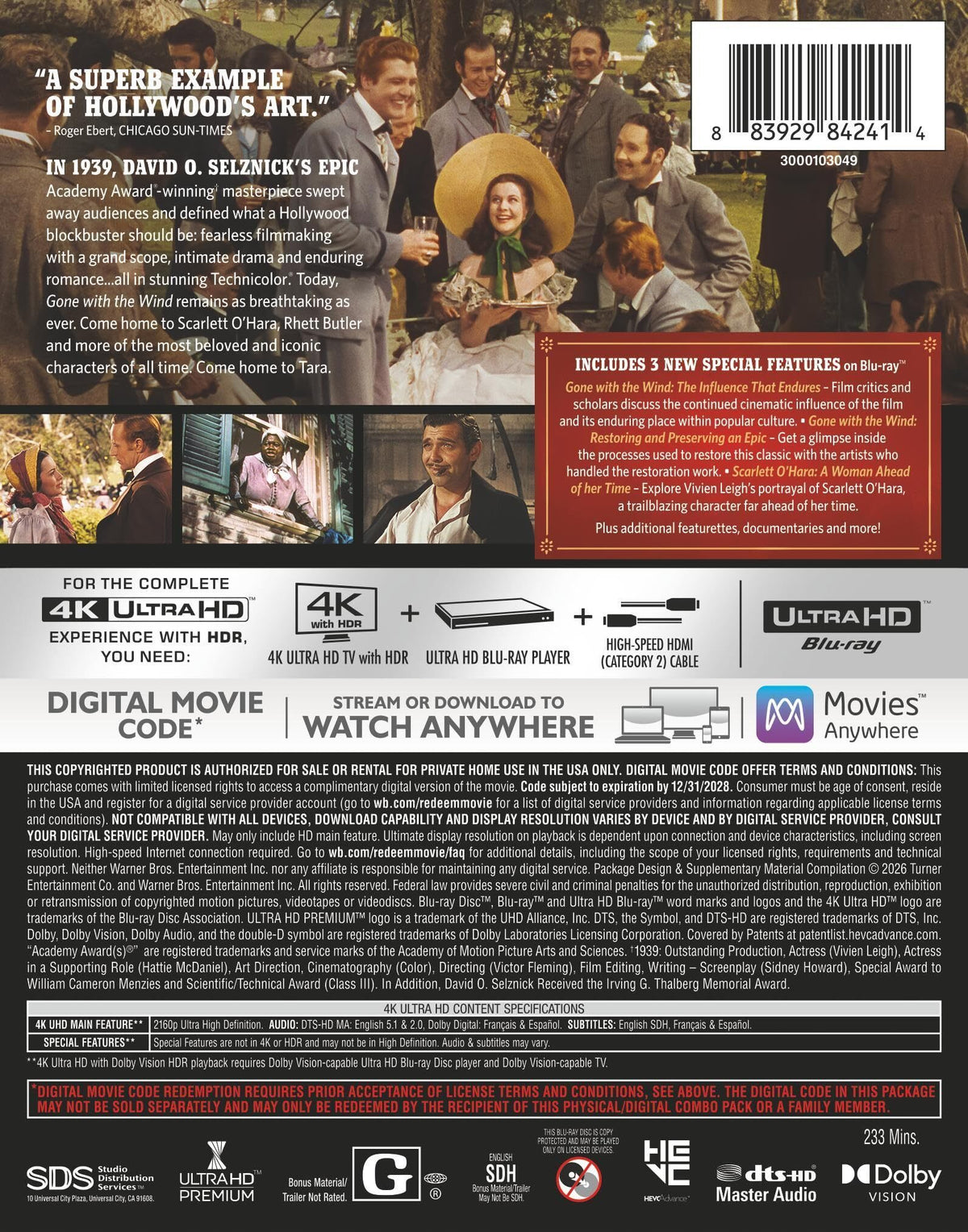 [Pre-Order] Gone with the Wind 4K SteelBook