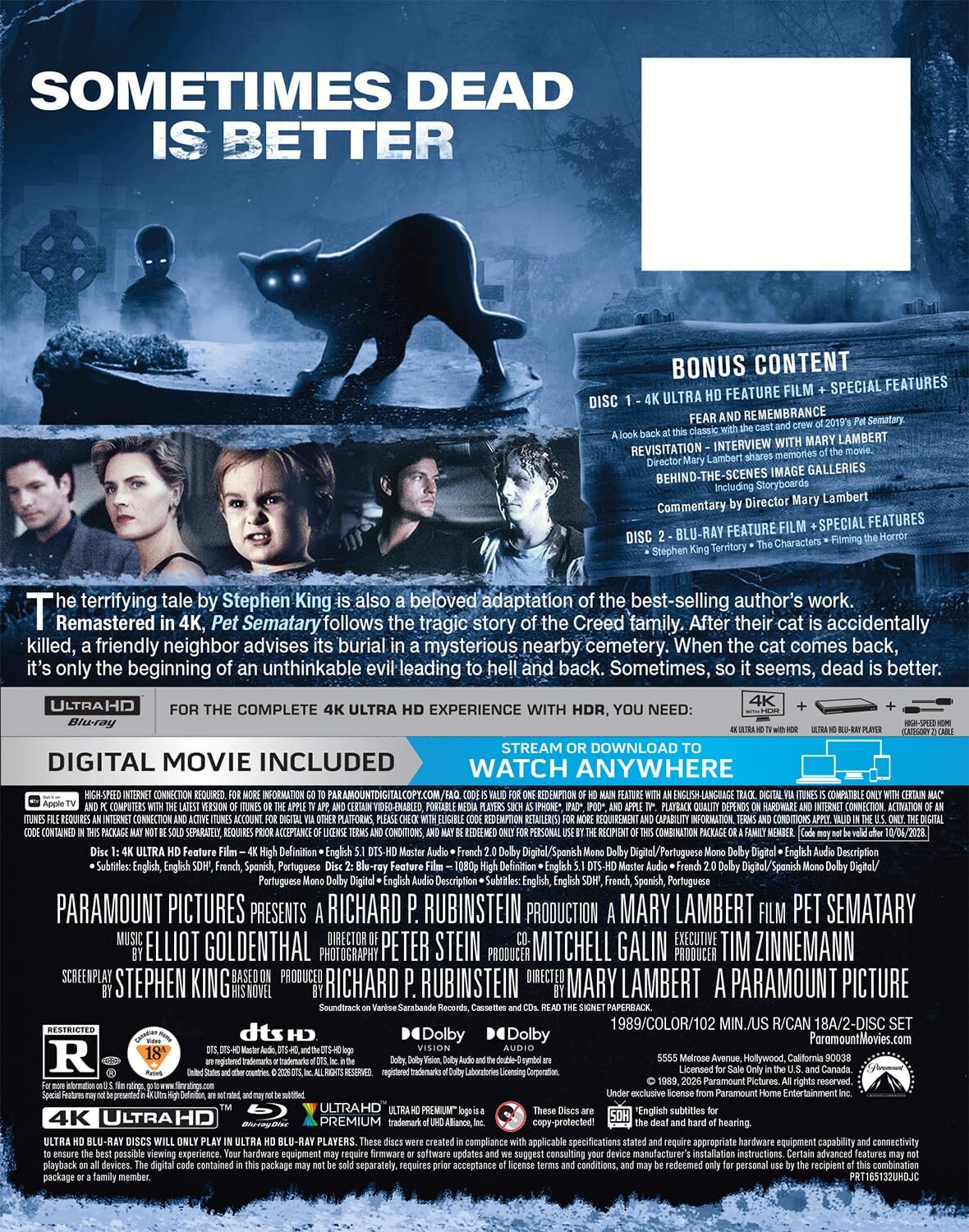 [Pre-Order] Pet Sematary 4K SteelBook (1989)