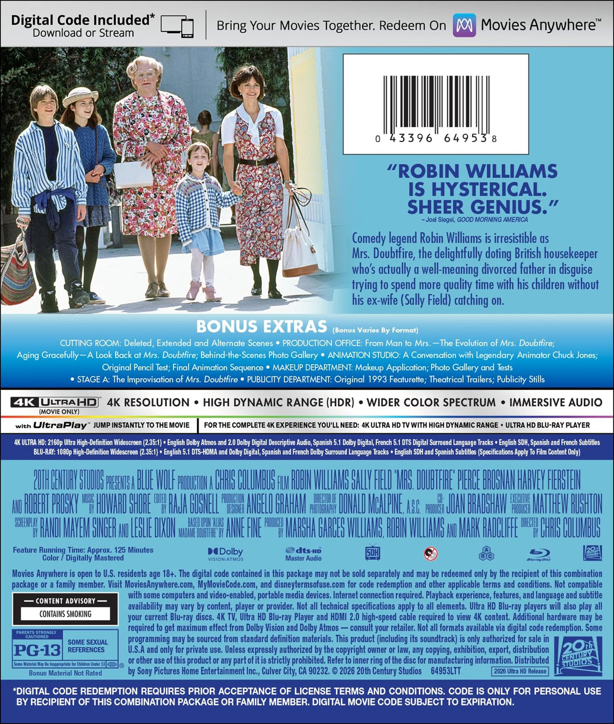 [Pre-Order] Mrs. Doubtfire 4K