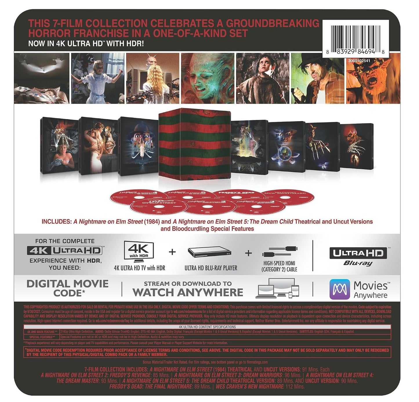 [Pre-Order] A Nightmare on Elm Street 4K 1-7 Collection 1-Click SteelBook (Re-release)(Exclusive)