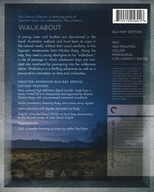 Walkabout 4K: Criterion Collection