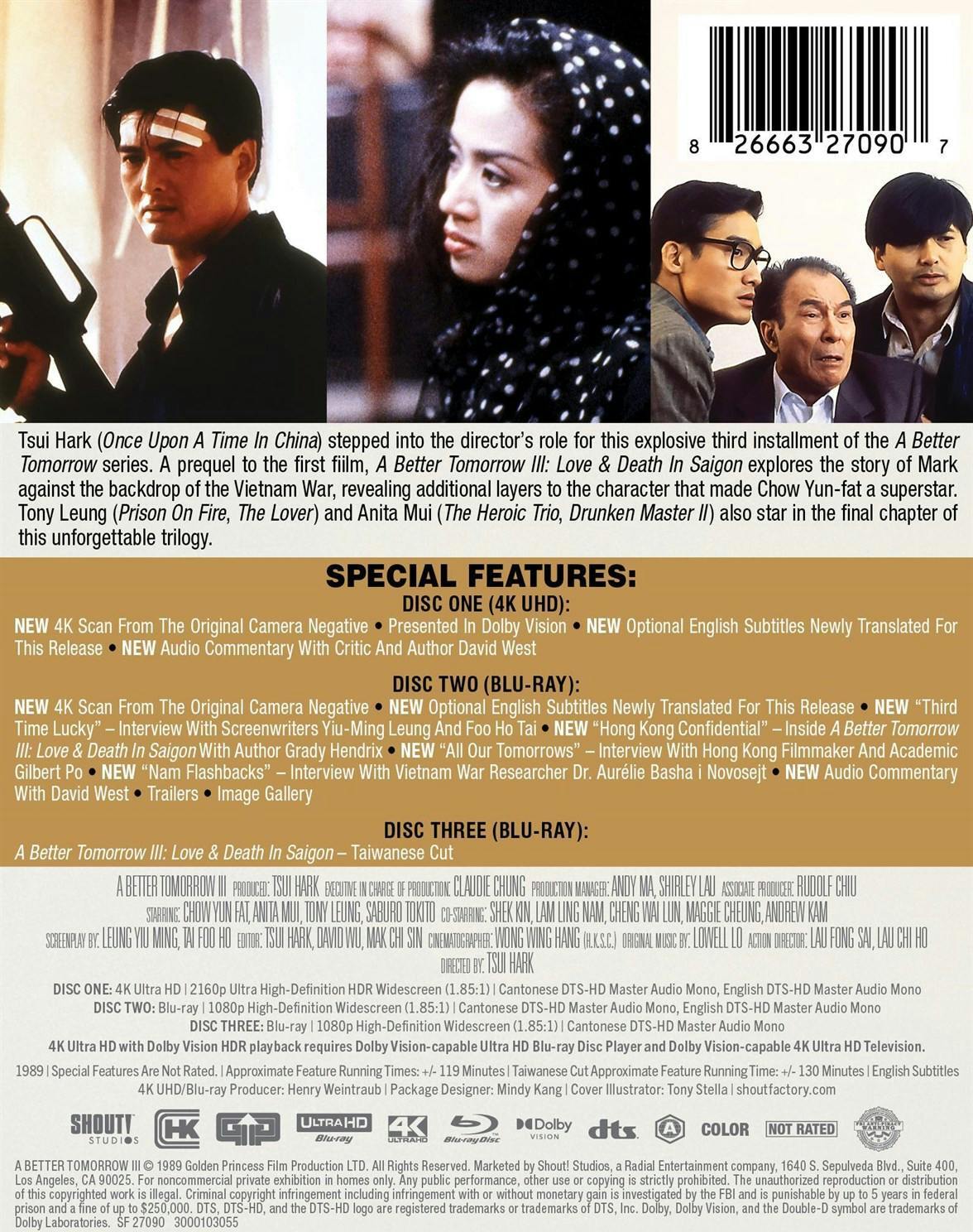 [Pre-Order] A Better Tomorrow III - Love and Death in Saigon 4K SteelBook (1989)