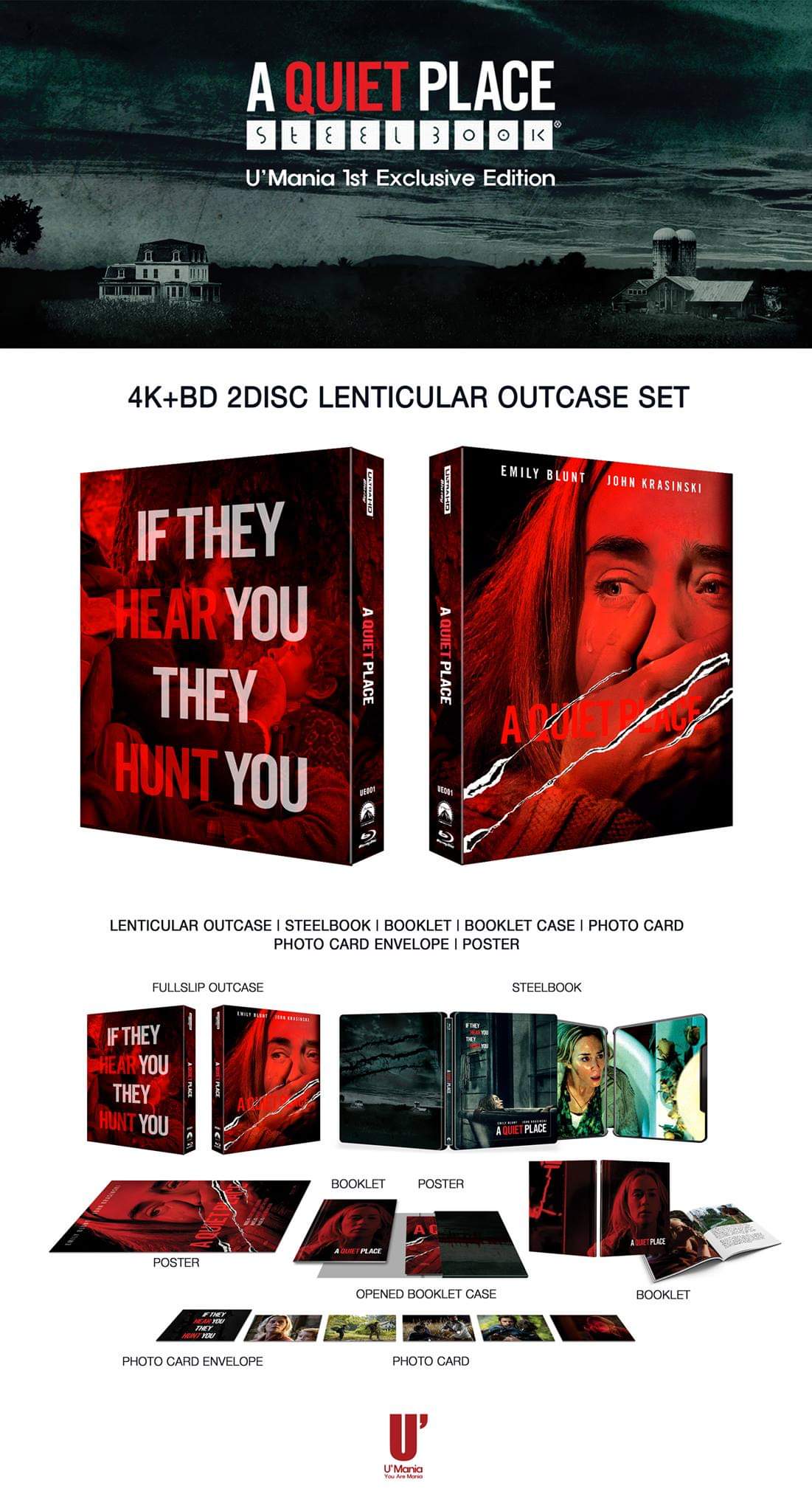 A Quiet Place 4K Lenticular SteelBook (2018)(UME#01)(Korea)