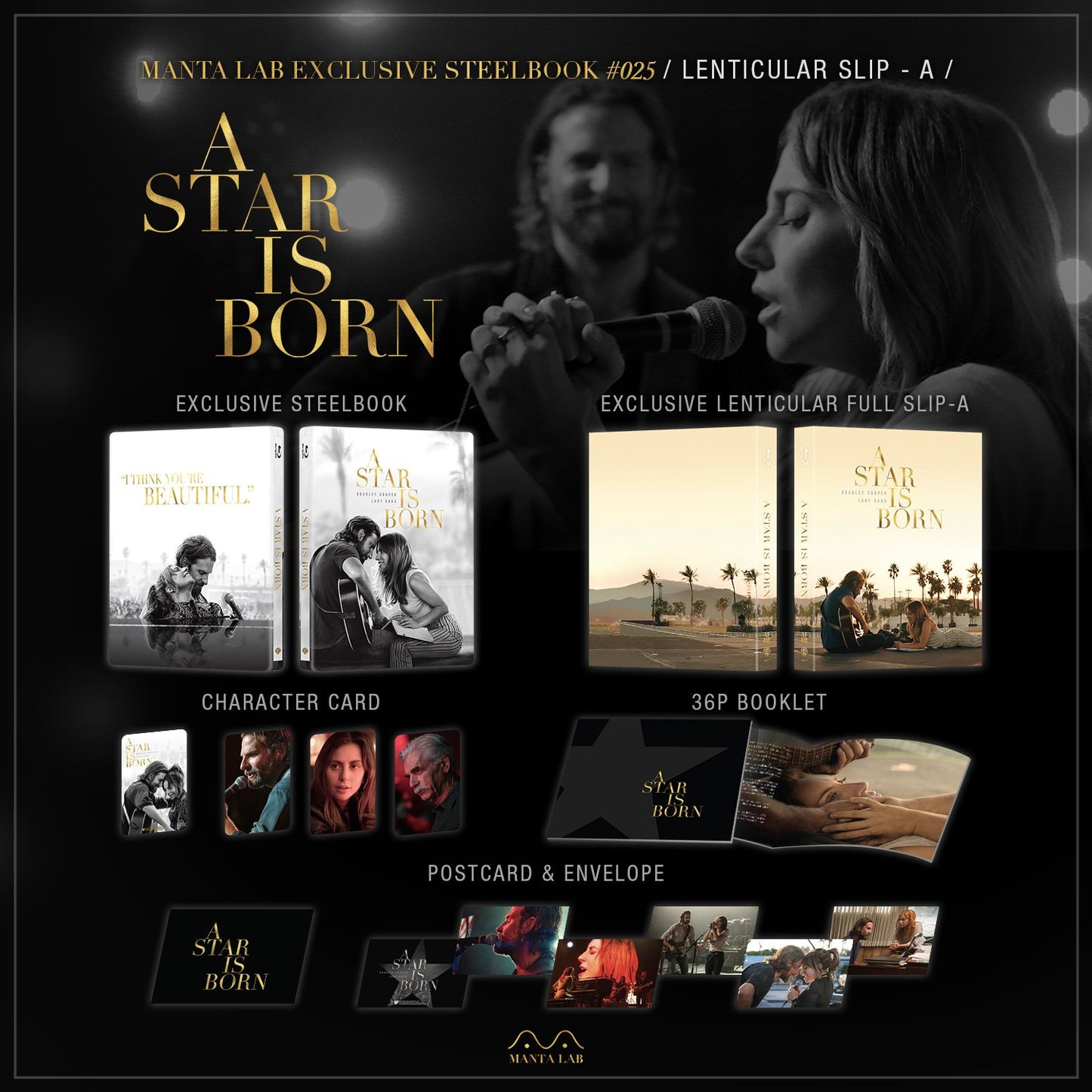 A Star is Born 4K 1-Click SteelBook: Extended Cut (2018)(ME#25)(Hong Kong)