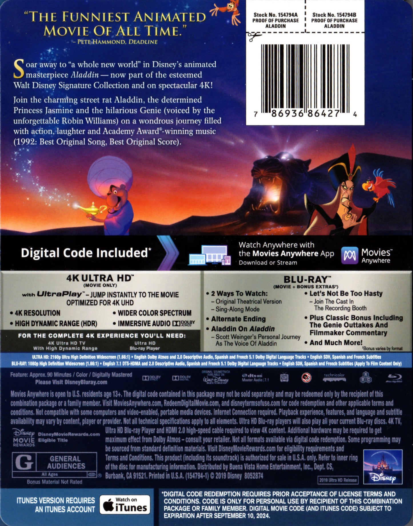 Aladdin 4K SteelBook (1992)(Exclusive)