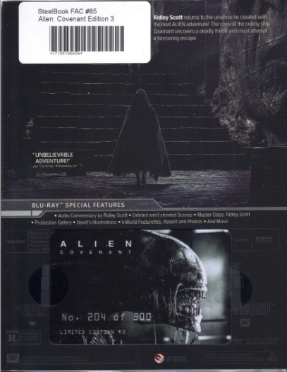 Alien: Covenant Embossed Full Slip SteelBook (FAC#85)(Czech)