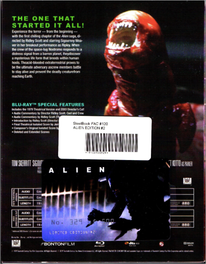 Alien 4K XL 1-Click SteelBook Maniacs Box Set (1979)(FAC#120)(Czech)