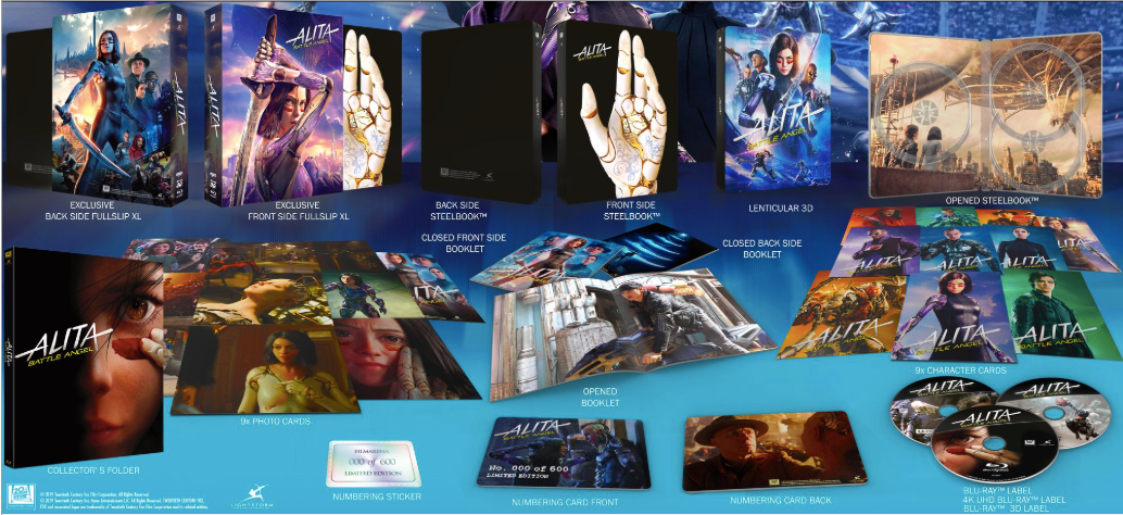 Alita: Battle Angel 3D & 4K XL Full Slip SteelBook + Lenticular Magnet (FAC#117)(Czech)