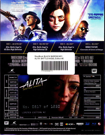 Alita: Battle Angel 3D & 4K XL Double Lenticular SteelBook (BB#21)(Czech)