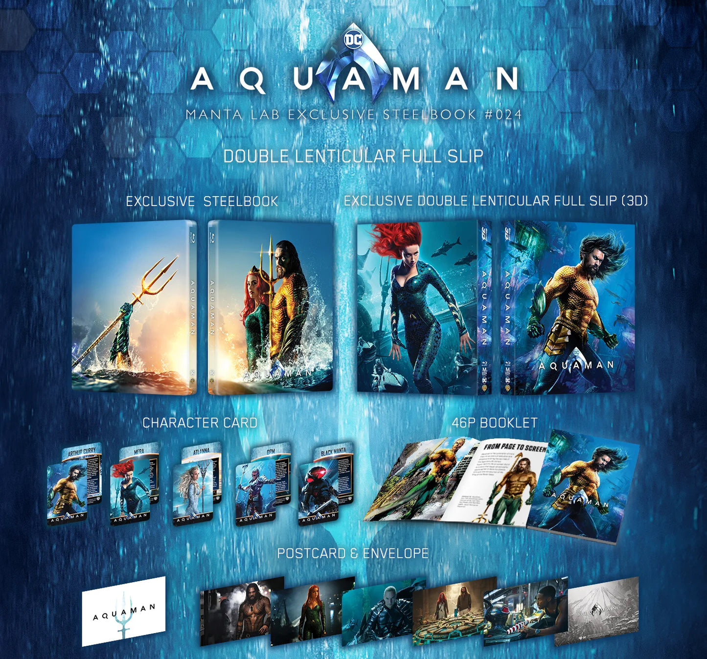 Aquaman 3D Double Lenticular SteelBook (2018)(ME#24)(Hong Kong)