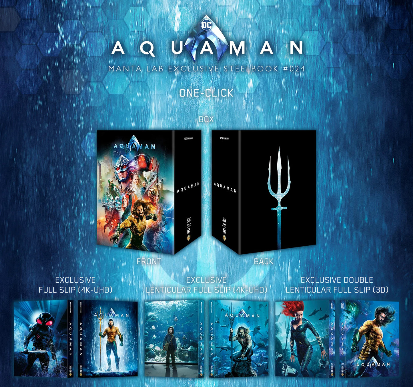 Aquaman 3D + 4K 1-Click SteelBook (2018)(ME#24)(Hong Kong)