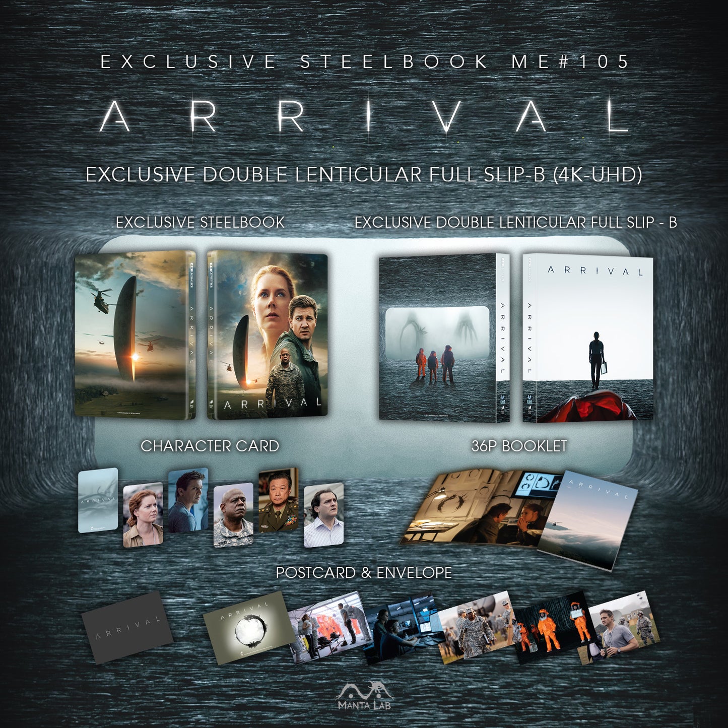 [Pre-Order] Arrival 4K Double Lenticular B SteelBook (2016)(ME#105)Hong Kong)