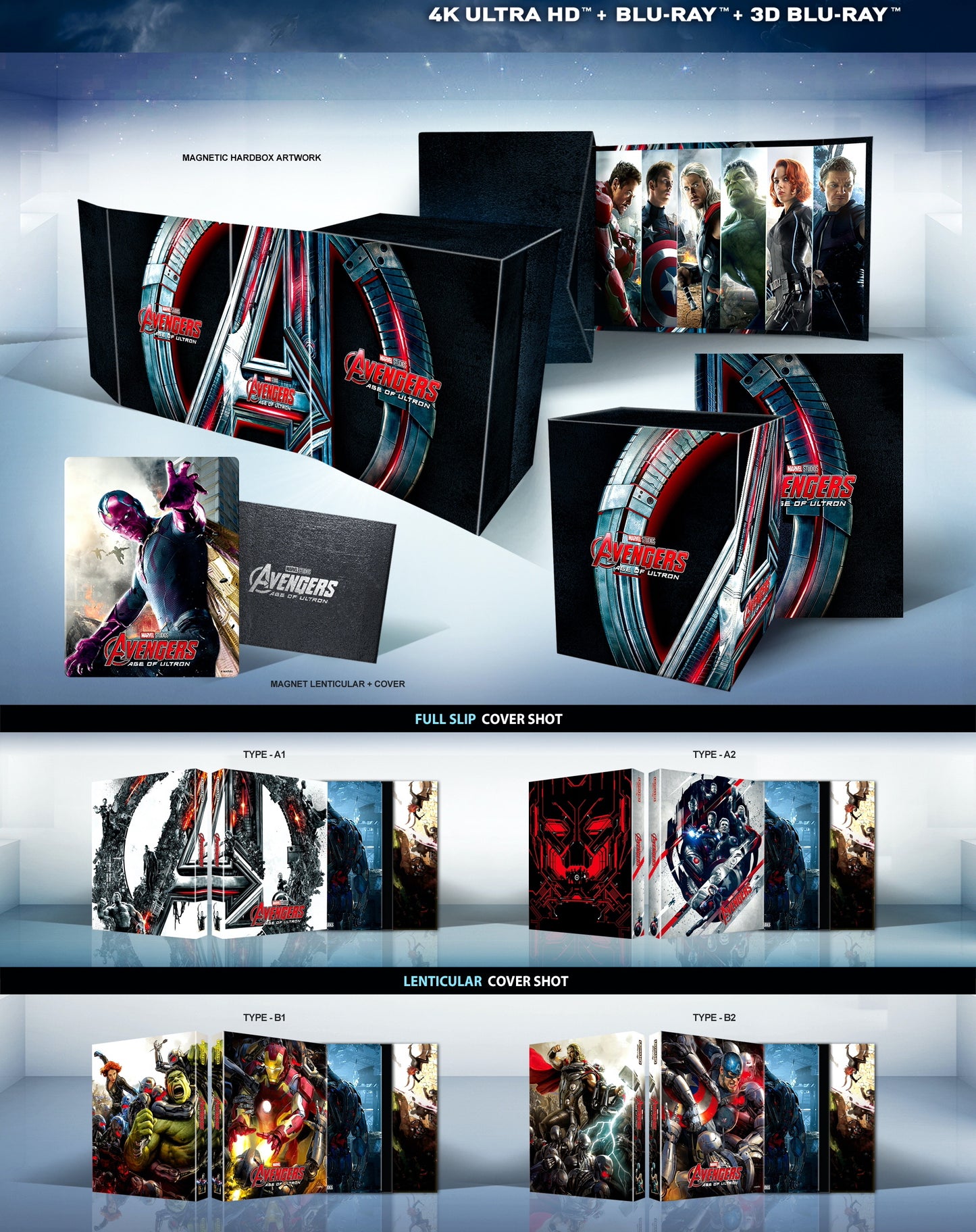 Avengers: Age of Ultron 3D & 4K 1-Click SteelBook (WCE#015)(Korea)