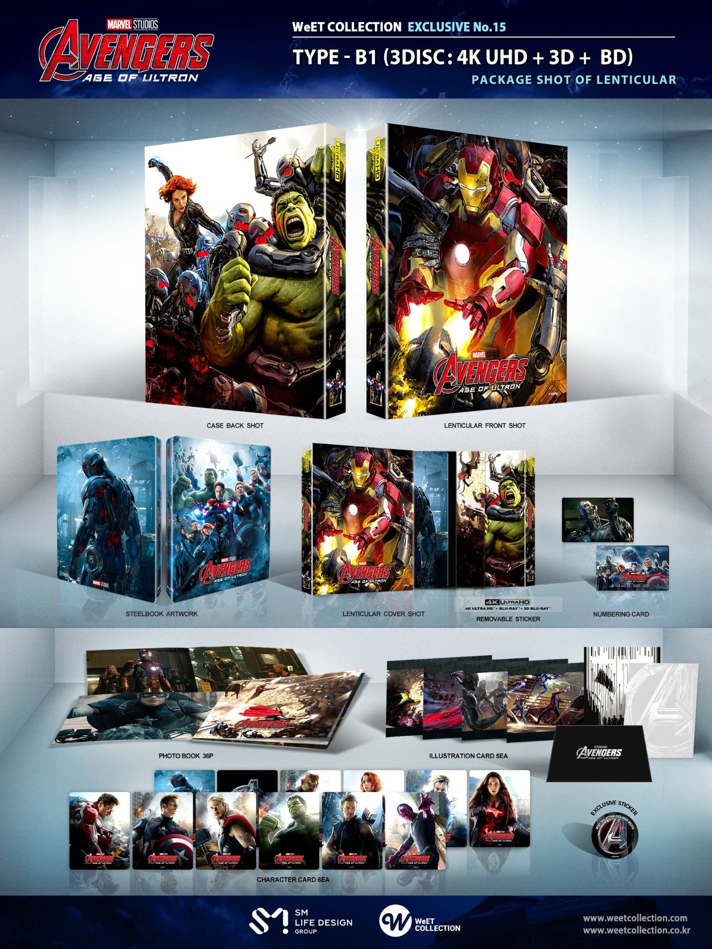 Avengers: Age of Ultron 3D & 4K 1-Click SteelBook (WCE#015)(Korea)