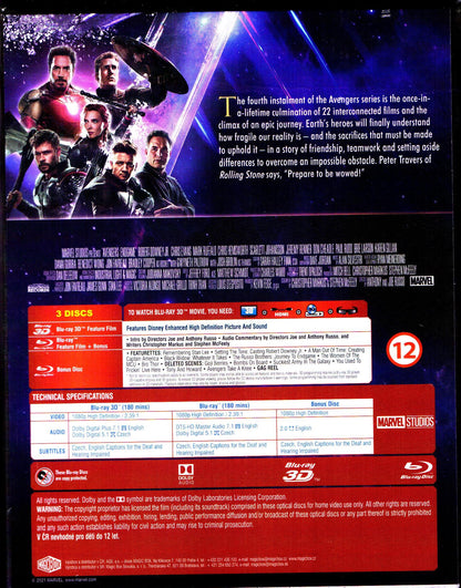 Avengers: Endgame 3D XL 1-Click SteelBook (FAC#151)(Czech)