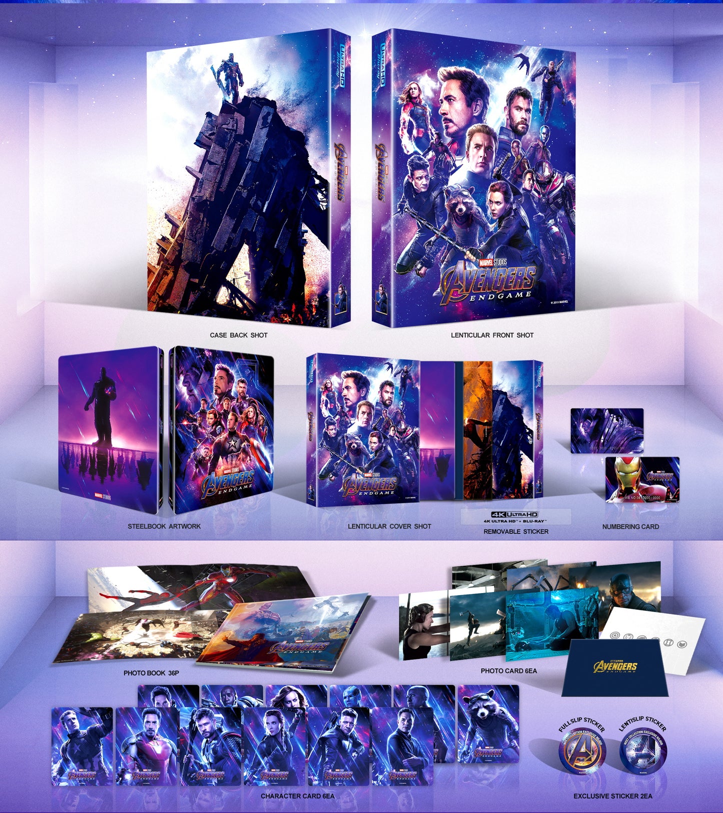 Avengers: Endgame 4K Lenticular B2 SteelBook (WCE#008)(Korea)