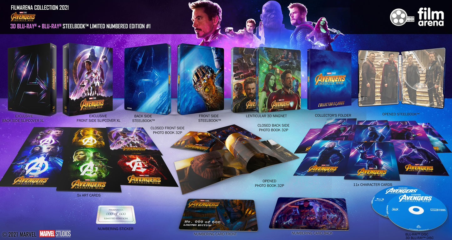 Avengers: Infinity War 3D XL Full Slip SteelBook + Lenticular Magnet (FAC#150)(Czech)