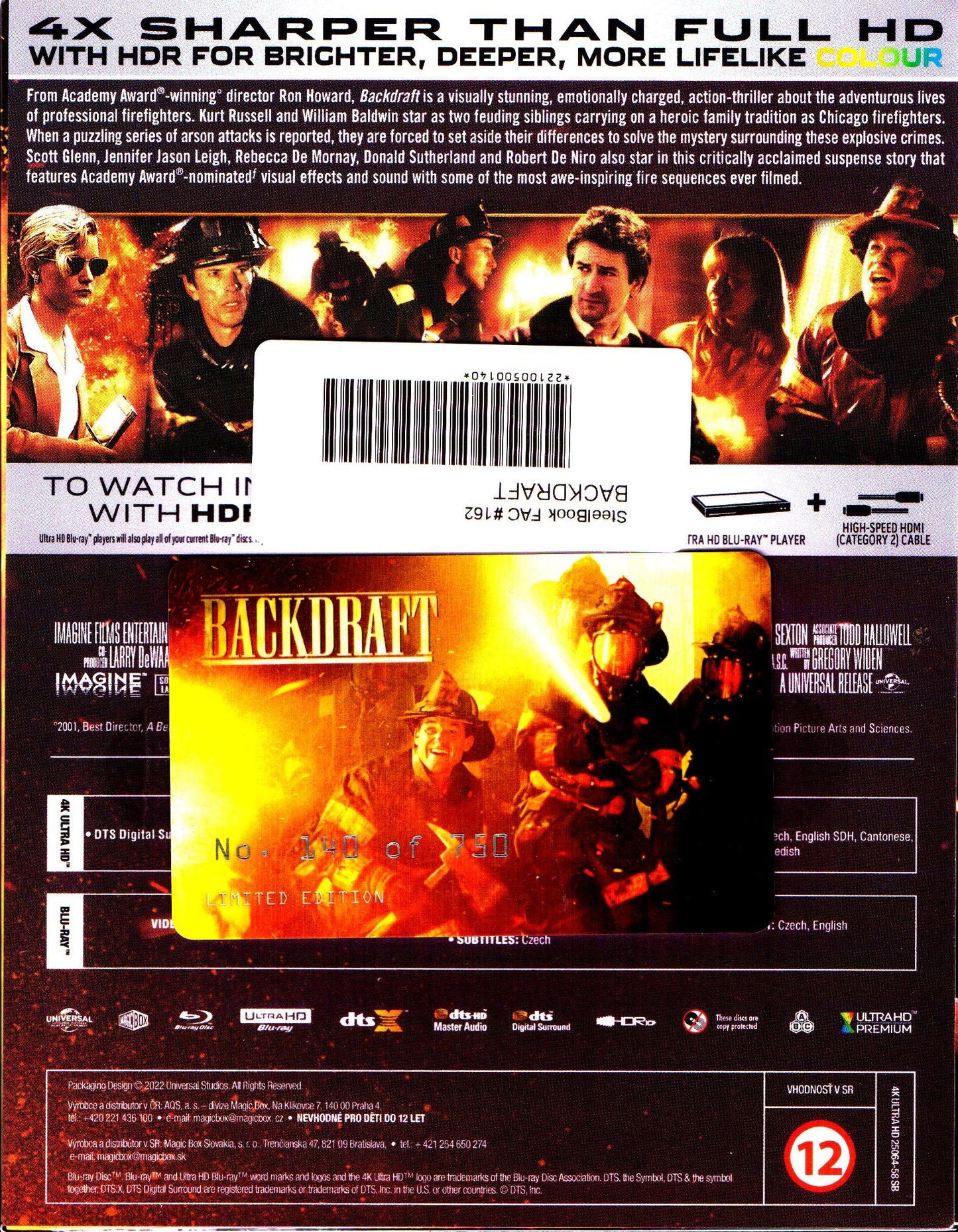 Backdraft 4K XL Lenticular SteelBook (FAC #162)(Czech)