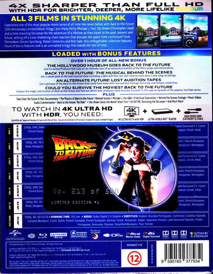 Back to the Future Trilogy 4K XL 1-Click SteelBook Maniacs Box Set (FAC #159)(Czech)