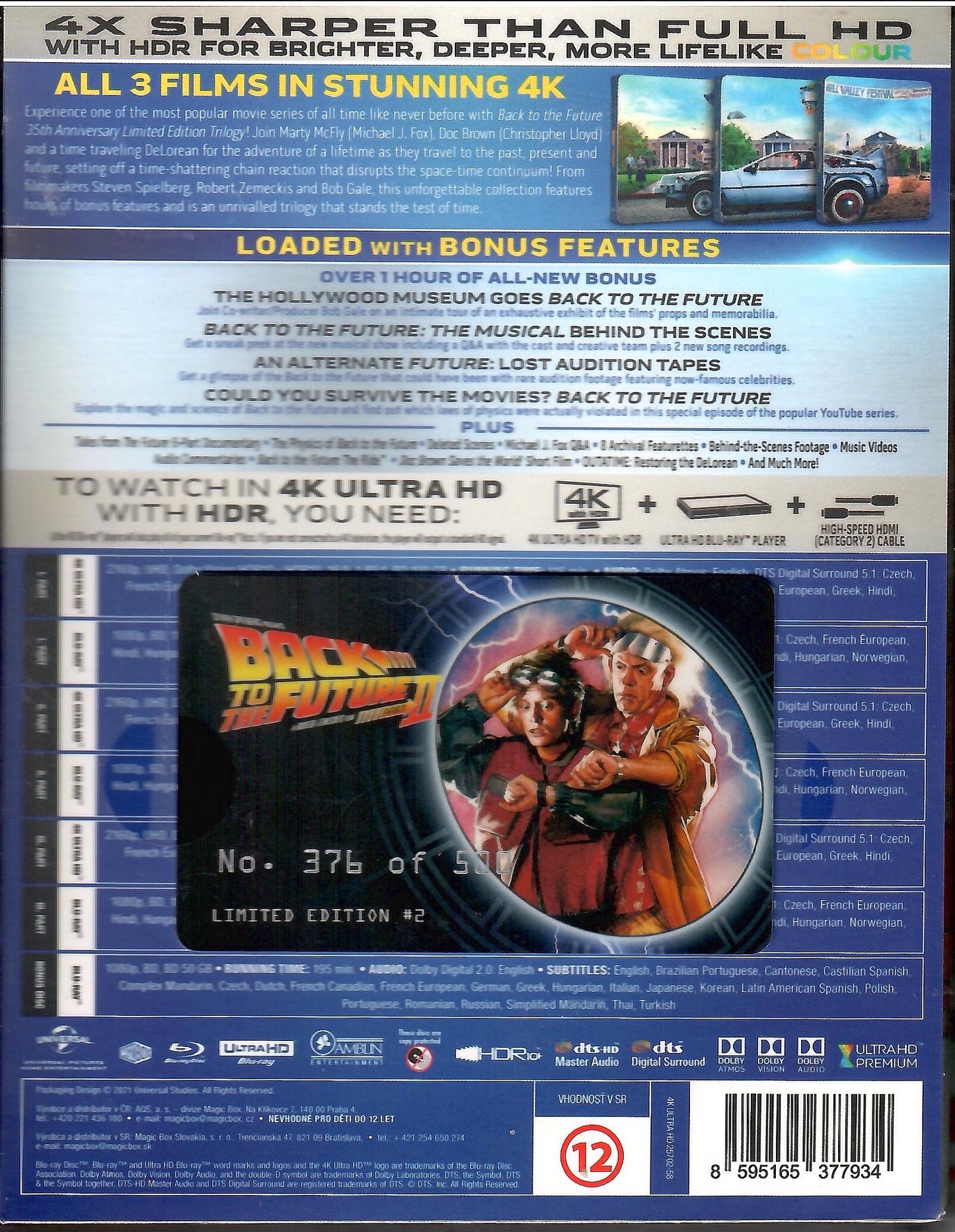 Back to the Future Trilogy 4K XL 1-Click SteelBook Maniacs Box Set (FAC #159)(Czech)