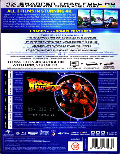 Back to the Future Trilogy 4K XL 1-Click SteelBook Maniacs Box Set (FAC #159)(Czech)